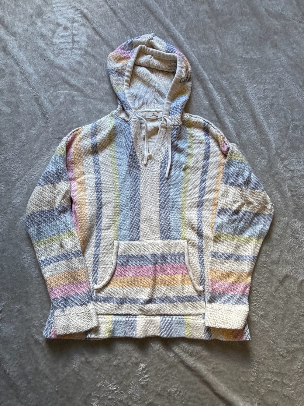 Rip Curl Surf Revival Poncho Hoodie with Pastel Stripes